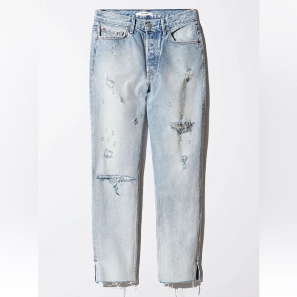 GRLFRND Karolina Don't Cry Daddy Raw Hem Cropped Ankle Jeans, Size 24 - Picture 2 of 15